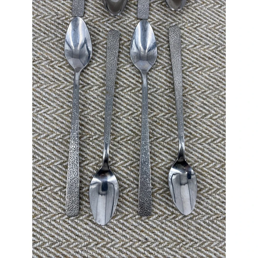 International Stainless Steel Iced Tea Spoons Set Of 8  Art Deco
